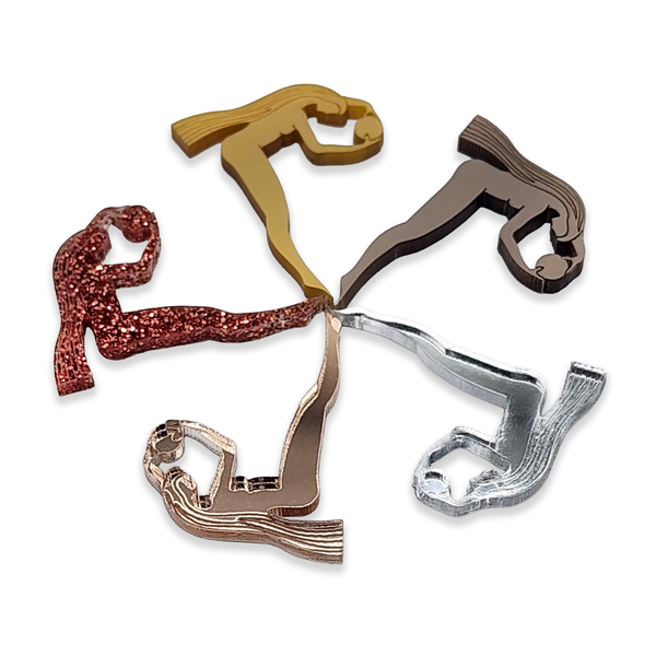 SHE Acrylic Earrings – Laser Cut Mirrored & Matte Statement Earrings