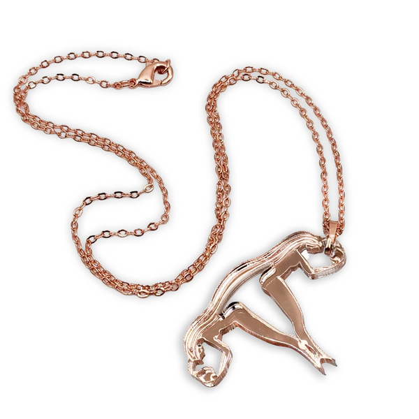 Mirrored Pink Pendant Necklace (Assembled) – Ready-to-Wear