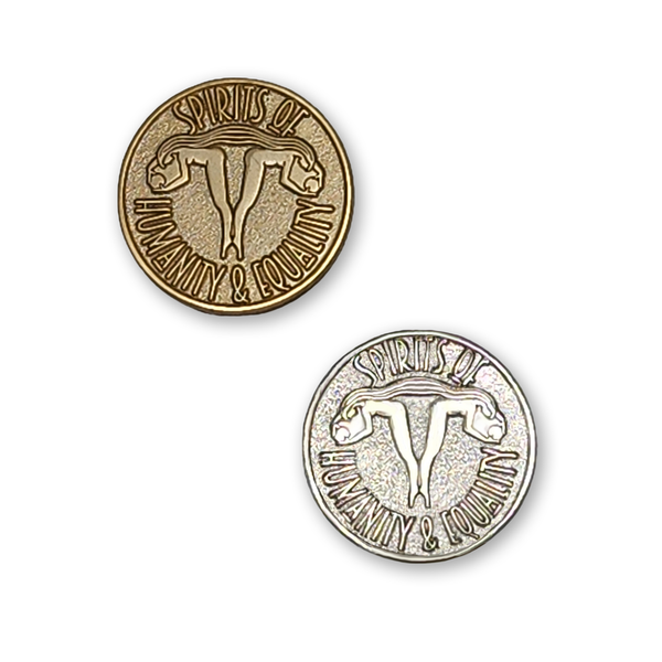 Lapel Pin-Gold & Silver Tone Spirits of Humanity and Equality