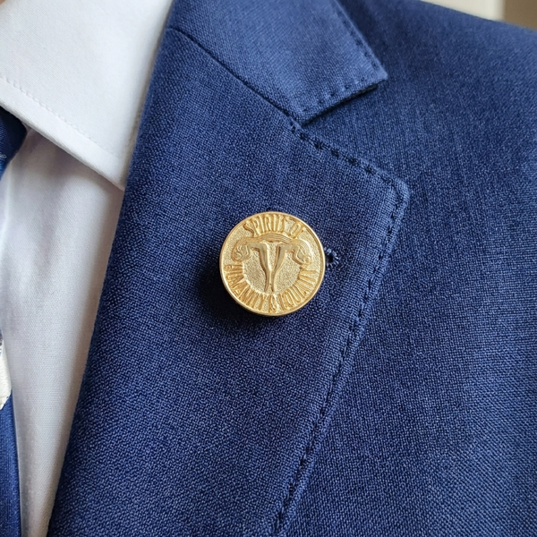 Lapel Pin-Gold & Silver Tone Spirits of Humanity and Equality