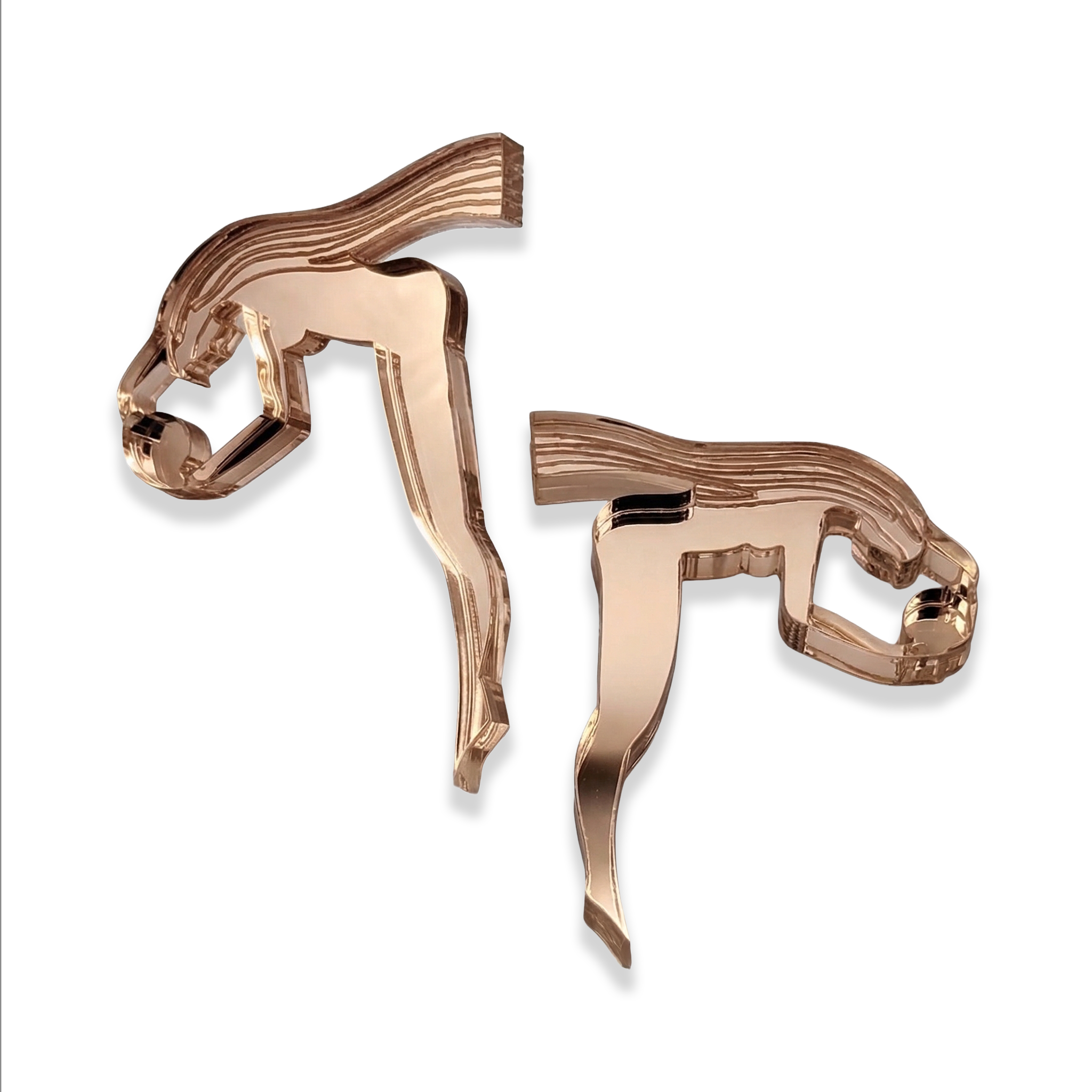 SHE Acrylic Earrings – Laser Cut Mirrored & Matte Statement Earrings